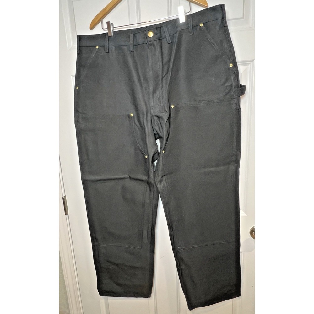 Carhartt B01 Double Front USA Made Duck Pant 44x32 Black Loose Fit UFCW Made NWT - Picture 2 of 15